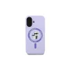 Karl Lagerfeld KLHMP16MSCMKCRHU custodia rigida in silicone MagSafe per iPhone 16 Plus 6,7 inch viola anello Karl & Choupette