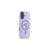 Karl Lagerfeld KLHMP16MSCMKCRHU custodia rigida in silicone MagSafe per iPhone 16 Plus 6,7 inch viola anello Karl & Choupette