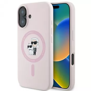 Karl Lagerfeld KLHMP16SSCMKCRHP custodia rigida in silicone MagSafe per Apple iPhone 16 6,1