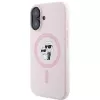 Karl Lagerfeld KLHMP16SSCMKCRHP custodia rigida in silicone MagSafe per Apple iPhone 16 6,1 inch rosa Karl & Choupette