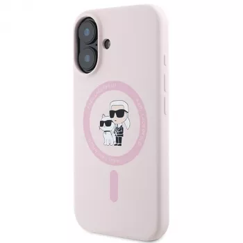 Karl Lagerfeld KLHMP16SSCMKCRHP custodia rigida in silicone MagSafe per Apple iPhone 16 6,1