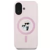 Karl Lagerfeld KLHMP16SSCMKCRHP custodia rigida in silicone MagSafe per Apple iPhone 16 6,1 inch rosa Karl & Choupette