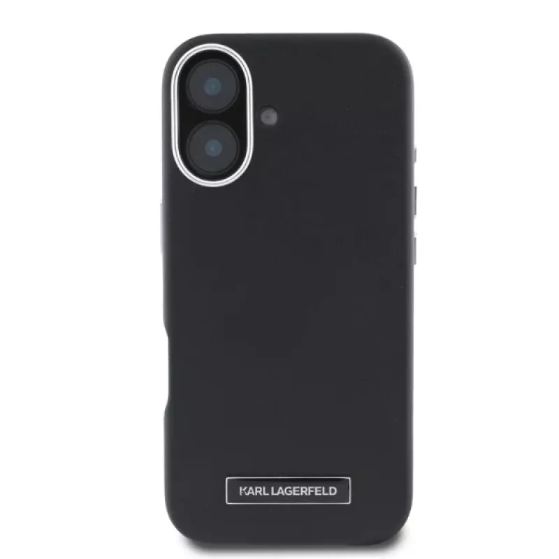 Karl Lagerfeld KLHMP16SPGMSRPK iPhone 16 6,1 inch nero custodia rigida con piastra metallica MagSafe