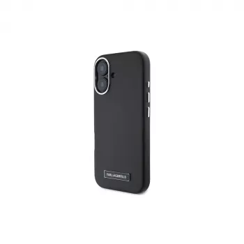 Karl Lagerfeld KLHMP16MPGMSRPK iPhone 16 Plus 6.7 custodia rigida con piastra metallica, MagSafe – nero