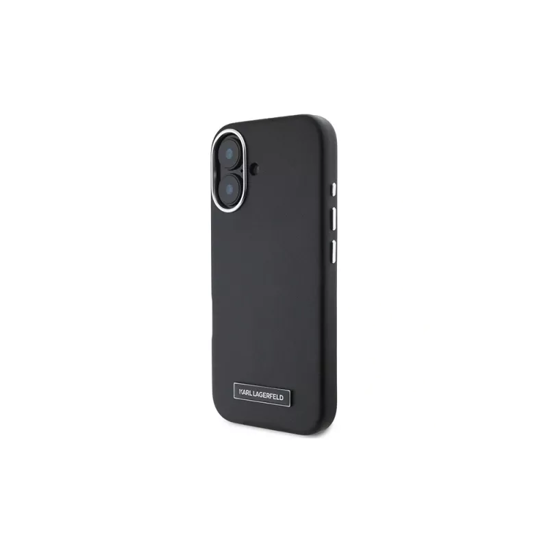 Karl Lagerfeld KLHMP16MPGMSRPK iPhone 16 Plus 6.7 custodia rigida con piastra metallica, MagSafe – nero