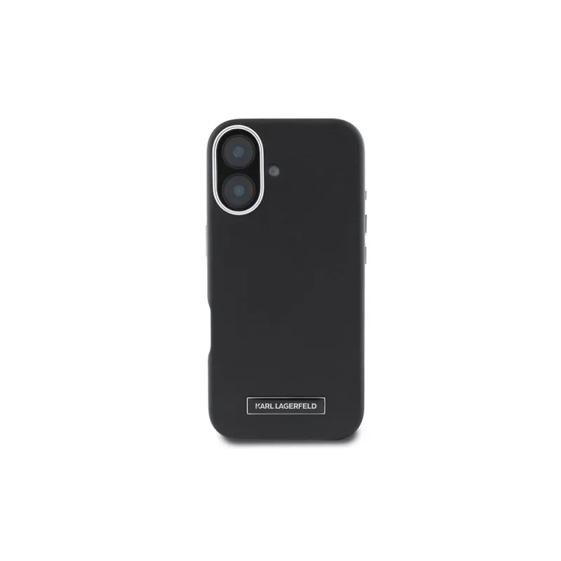 Karl Lagerfeld KLHMP16MPGMSRPK iPhone 16 Plus 6.7 custodia rigida con piastra metallica, MagSafe – nero