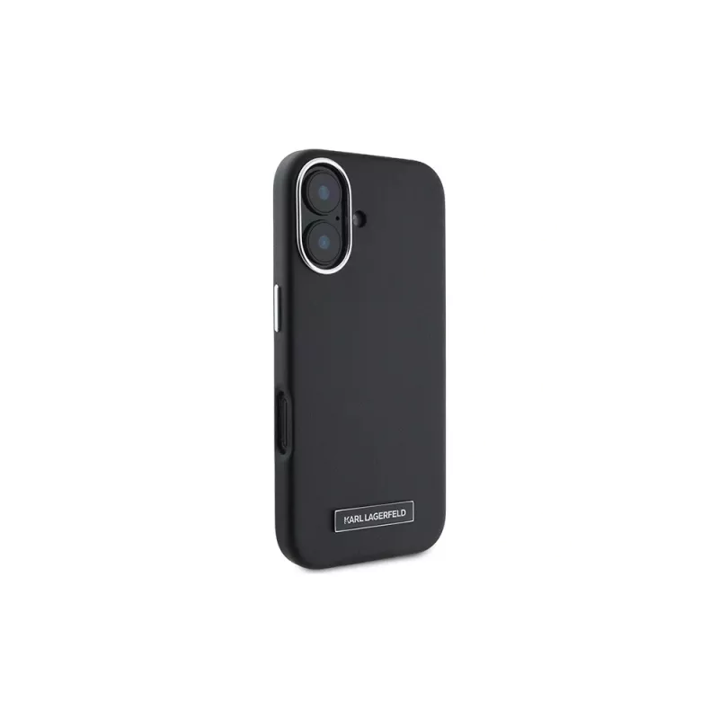 Karl Lagerfeld KLHMP16MPGMSRPK iPhone 16 Plus 6.7 custodia rigida con piastra metallica, MagSafe – nero