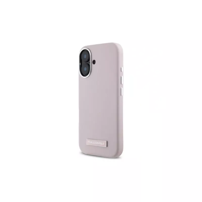 Karl Lagerfeld KLHMP16SPGMSRPP iPhone 16 6,1 custodia rigida FW Metal Plate MagSafe rosa