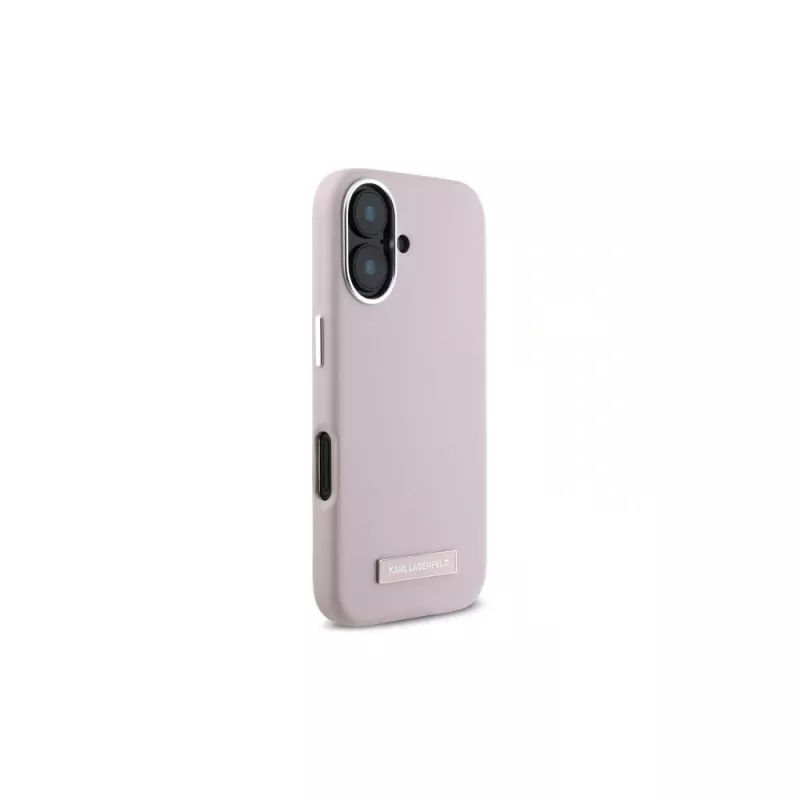 Karl Lagerfeld KLHMP16SPGMSRPP iPhone 16 6,1 custodia rigida FW Metal Plate MagSafe rosa