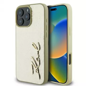 Karl Lagerfeld Metal Signature custodia rigida per iPhone 16 Pro 6,3