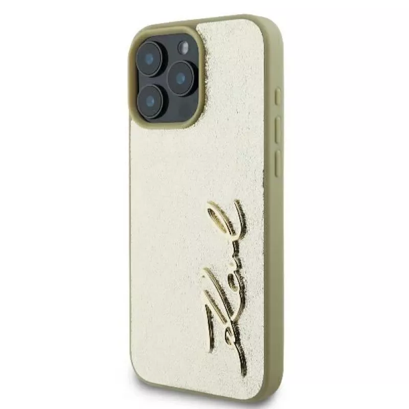 Karl Lagerfeld Metal Signature custodia rigida per iPhone 16 Pro 6,3