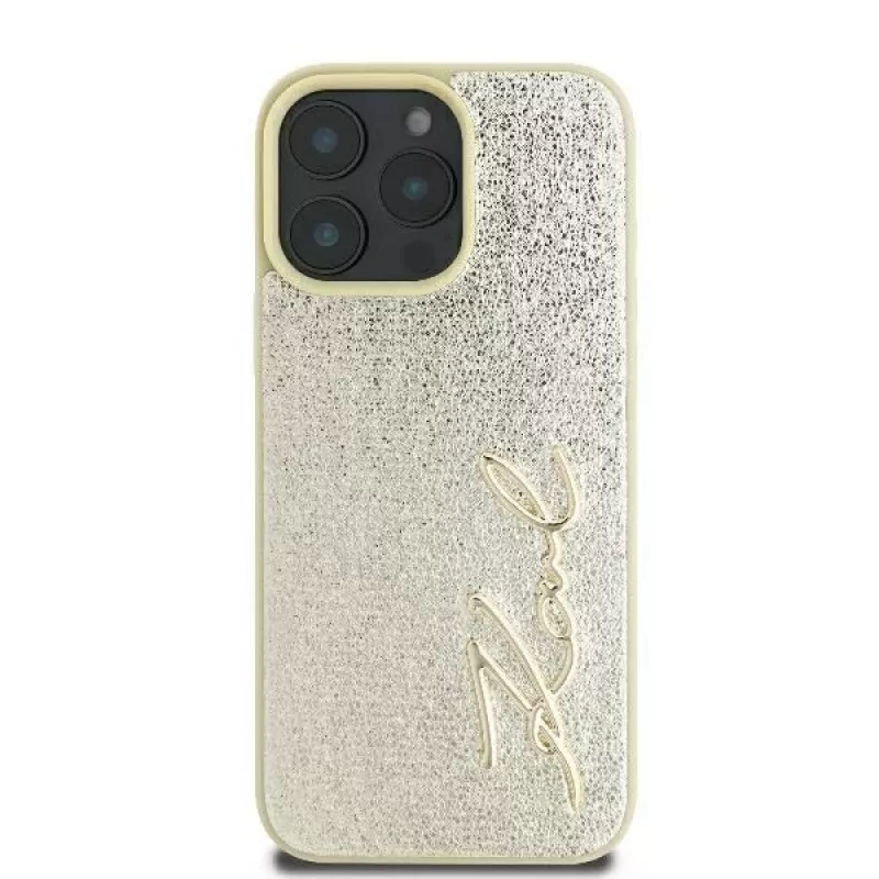 Karl Lagerfeld Metal Signature custodia rigida per iPhone 16 Pro 6,3