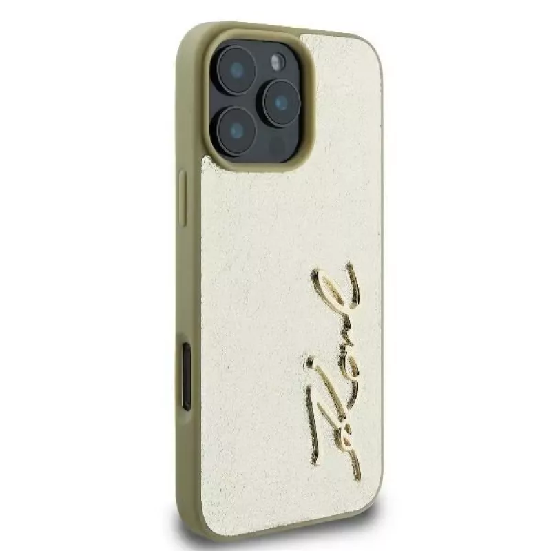 Karl Lagerfeld Metal Signature custodia rigida per iPhone 16 Pro 6,3