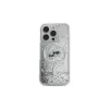 Karl Lagerfeld Liquid Glitter Karl & Choupette Head custodia MagSafe per iPhone 16 Pro Max (trasparente)