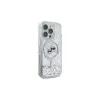 Karl Lagerfeld Liquid Glitter Karl & Choupette Head custodia MagSafe per iPhone 16 Pro Max (trasparente)