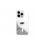 Karl Lagerfeld Liquid Glitter Karl Head custodia MagSafe per iPhone 16 Pro trasparente