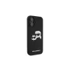 Karl Lagerfeld KLHMP16SSKCHPPLK iPhone 16 6.1 nero custodia rigida in silicone Double Heads Print MagSafe