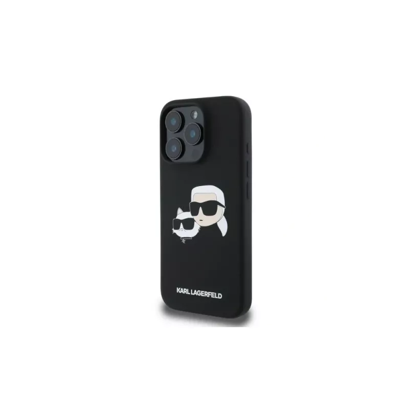 Karl Lagerfeld KLHMP16XSKCHPPLK iPhone 16 Pro Max 6,9 nero custodia rigida in silicone Double Heads Print MagSafe