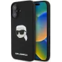 Karl Lagerfeld KLHMP16SSKHPPLK iPhone 16 6,1 nero custodia rigida in silicone con Karl Head Print e MagSafe