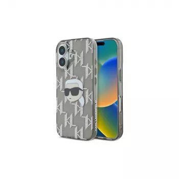 Karl Lagerfeld IML Karl Head Electroplated custodia per iPhone 16 (nero)