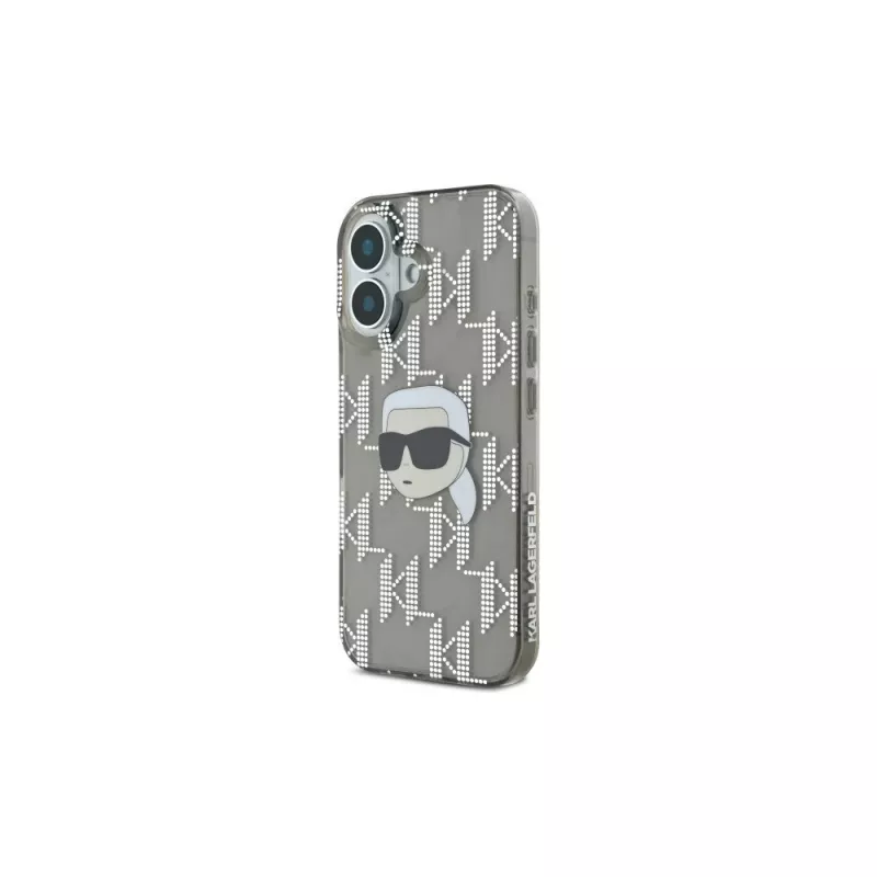 Karl Lagerfeld IML Karl Head Electroplated custodia per iPhone 16 (nero)