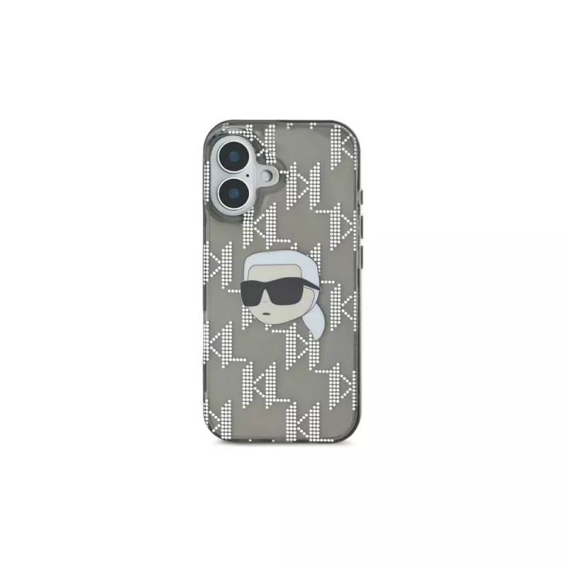 Karl Lagerfeld IML Karl Head Electroplated custodia per iPhone 16 (nero)