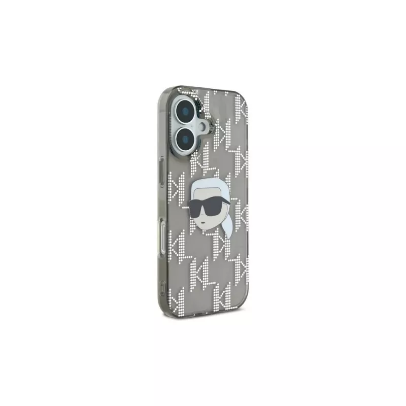 Karl Lagerfeld IML Karl Head Electroplated custodia per iPhone 16 (nero)