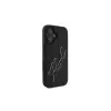 Karl Lagerfeld 3D Rubber Bicolor Signature custodia per iPhone 16 (nero)