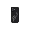 Karl Lagerfeld 3D Rubber Bicolor Signature custodia per iPhone 16 (nero)