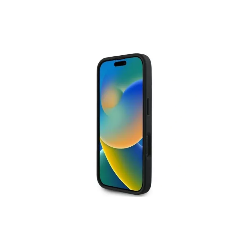 Karl Lagerfeld 3D Rubber Bicolor Signature custodia per iPhone 16 (nero)