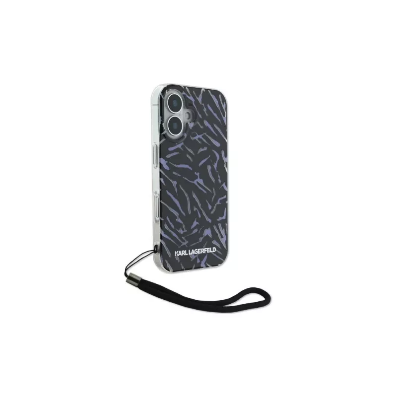 Karl Lagerfeld Zebra With Cord custodia per Apple iPhone 16 - viola