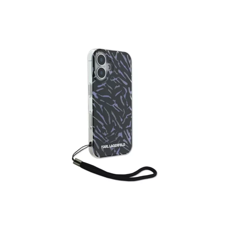 Karl Lagerfeld Zebra With Cord custodia per iPhone 16 Plus (viola)
