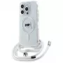 Karl Lagerfeld iPhone 16 Pro custodia rigida trasparente Crossbody IML Karl Head MagSafe
