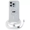 Karl Lagerfeld iPhone 16 Pro custodia rigida trasparente Crossbody IML Karl Head MagSafe