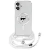 Karl Lagerfeld KLHMP16SHCCHNT iPhone 16 6.1 custodia rigida trasparente IML Choupette Head & Cord MagSafe