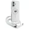 Karl Lagerfeld KLHMP16SHCCHNT iPhone 16 6.1 custodia rigida trasparente IML Choupette Head & Cord MagSafe