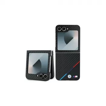 BMW custodia rigida per Samsung Galaxy Z Flip6 / Z Flip7 FE - Carbon Tricolor nero