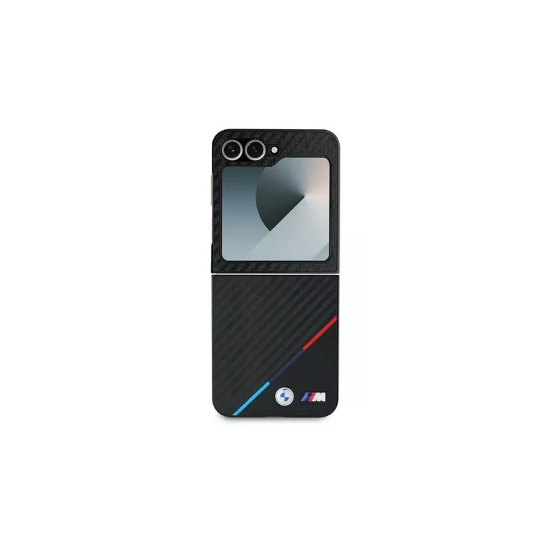 BMW custodia rigida per Samsung Galaxy Z Flip6 / Z Flip7 FE - Carbon Tricolor nero