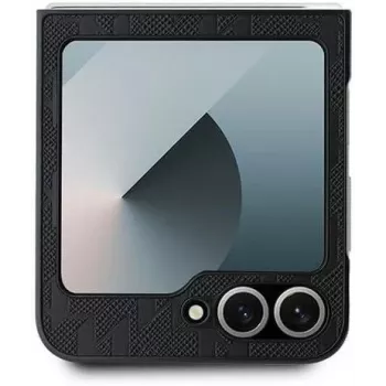 Karl Lagerfeld KLHCZF6PGKSKIHK Saffiano Monogram custodia rigida per Samsung Galaxy Z Flip 6 / Z Flip 7 FE, nero