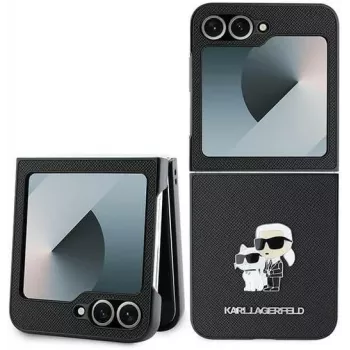 Karl Lagerfeld KLHCZF6SAPKCNPK Saffiano Metal Pin custodia per Samsung Galaxy Z Flip6 / Z Flip7 FE, nero