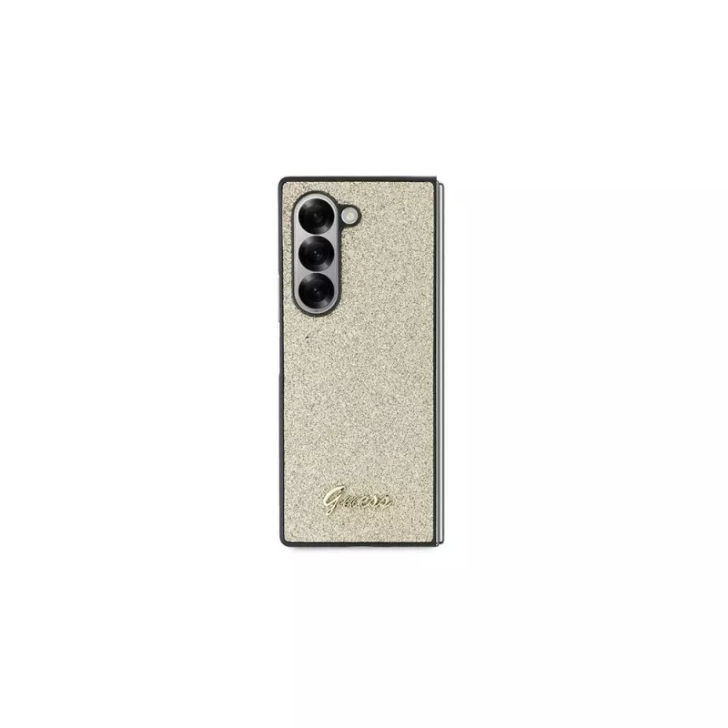 Guess Glitter Script Custodia per cellulare per Samsung Galaxy Z Fold6 - Oro