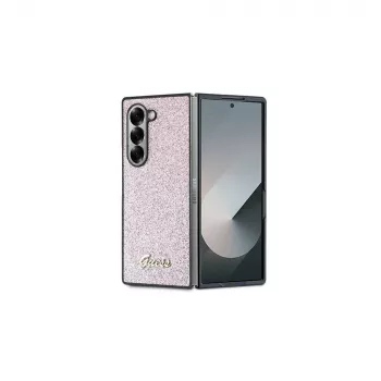 Guess GUHCZFD6HGGSHP Hard Case per Samsung Galaxy Z Fold6 (F956) - Rosa 4G Glitter Script