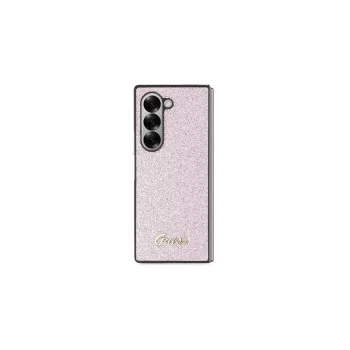 Guess GUHCZFD6HGGSHP Hard Case per Samsung Galaxy Z Fold6 (F956) - Rosa 4G Glitter Script
