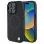 BMW Sign Leather Half Textured custodia rigida con Circle MagSafe per Apple iPhone 16 Pro Max 6,9