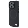 BMW Sign Leather Half Textured custodia rigida con Circle MagSafe per Apple iPhone 16 Pro Max 6,9