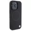 BMW Sign Leather Half Textured custodia rigida con Circle MagSafe per Apple iPhone 16 Pro Max 6,9