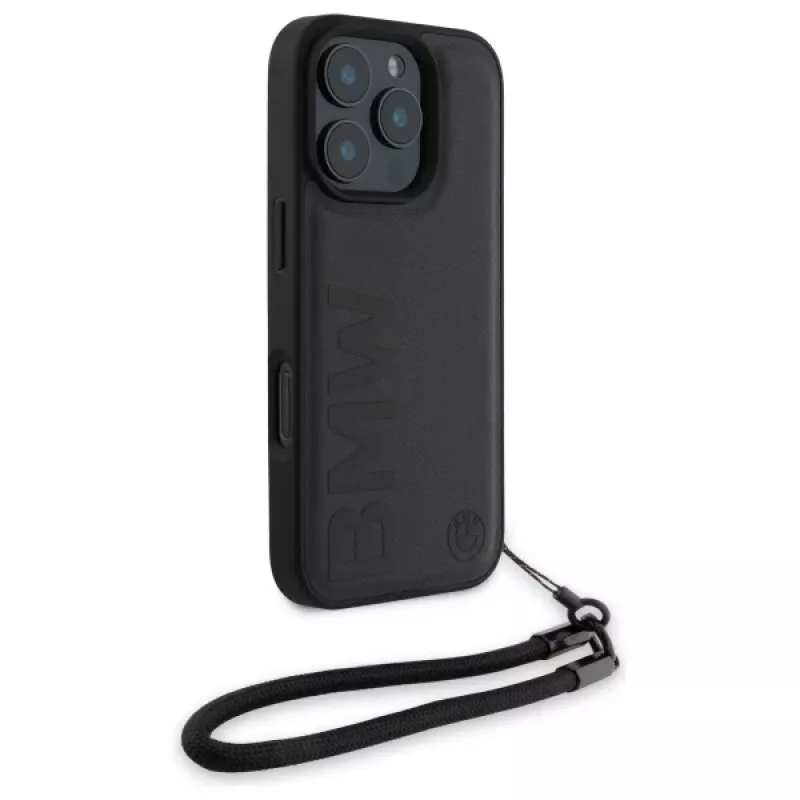 BMW Signature Leather Wordmark Cord Hardcase per Apple iPhone 16 Pro 6,3