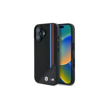 BMW M Meshed Tricolor Stripes MagSafe Hard Case per iPhone 16 6,1