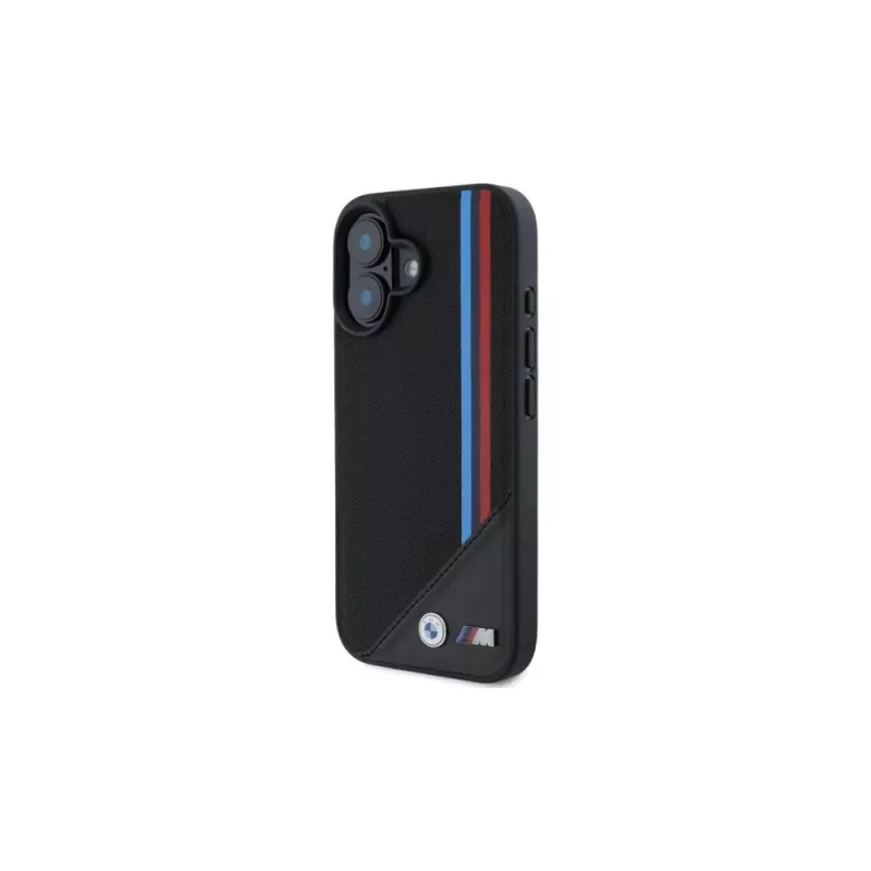 BMW M Meshed Tricolor Stripes MagSafe Hard Case per iPhone 16 6,1