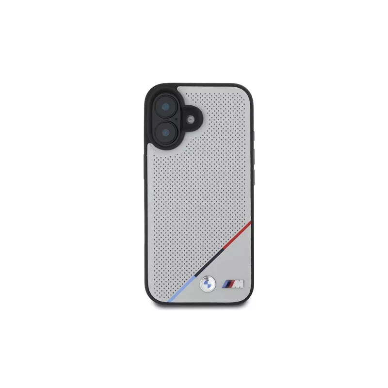 BMW M Perforated Tricolor Line custodia rigida MagSafe per Apple iPhone 16 6,1